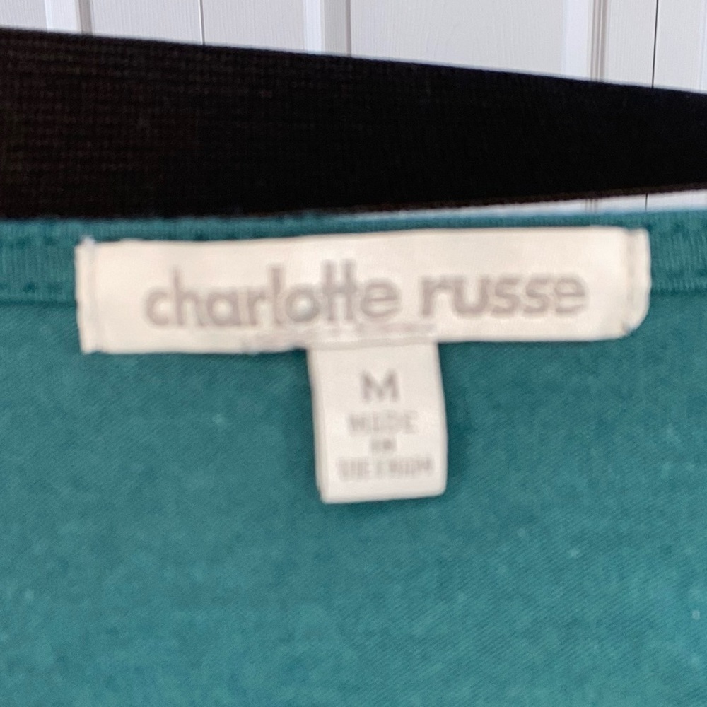 Charlotte Russe 3/4 Sleeve Green Size: M - Picture 4 of 4
